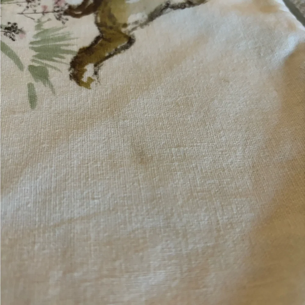 Pottery Barn Festive Bunny Pillow - Green and Cream